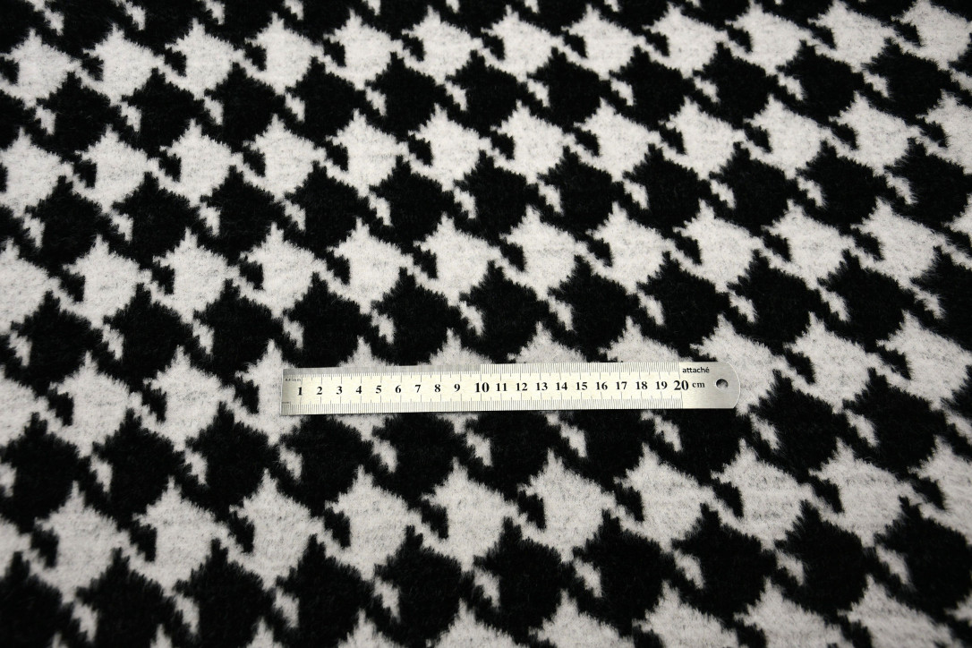 Арт. 21421F-HSD ткань пальтовая длинноворсовая "норка" #Black/White 3