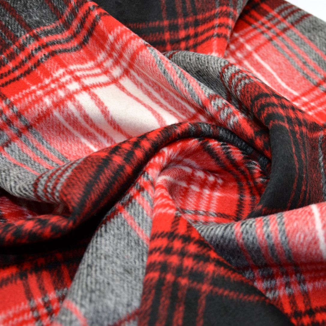 Арт. HXJ-221 ткань пальтовая # красно-черный 3