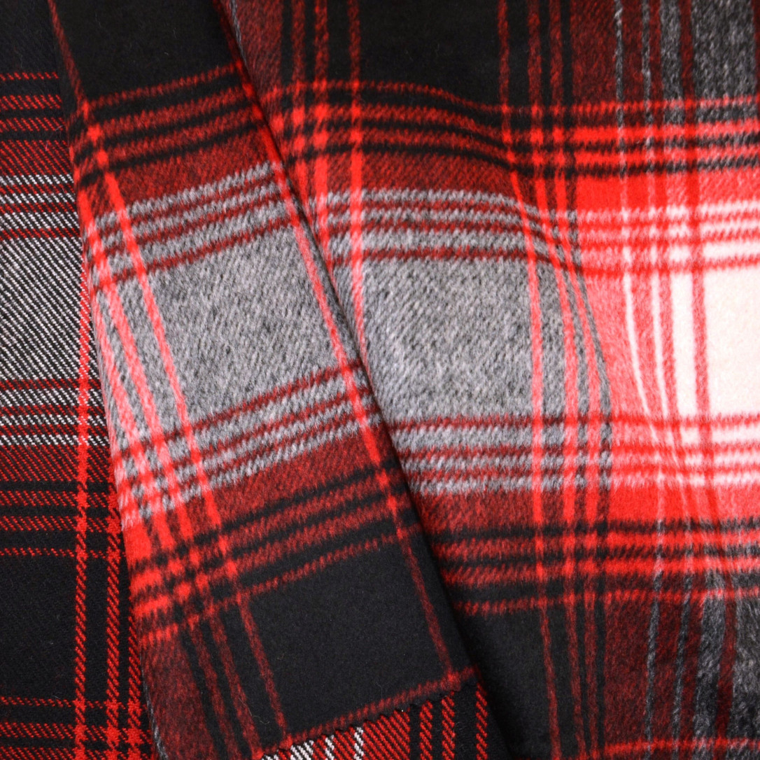 Арт. HXJ-221 ткань пальтовая # красно-черный 2